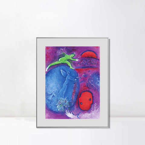 INVIN ART Mental Framed Canvas Giclee Print Art Angel tone by Marc Chagall Wall Art Living Room Home Office Decorations