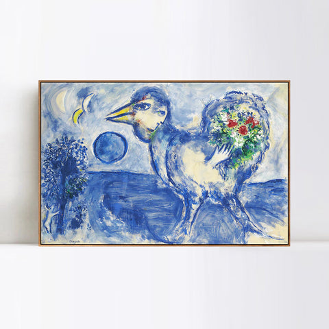 INVIN ART Framed Canvas Giclee Print Art Bird by Marc Chagall Wall Art Living Room Home Office Decorations