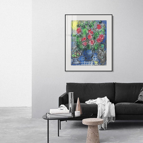 INVIN ART Mental Framed Canvas Giclee Print Art Flower 19 by Marc Chagall Wall Art Living Room Home Office Decorations