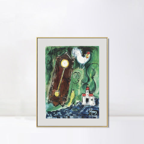 INVIN ART Mental Framed Canvas Giclee Print Art Crow by Marc Chagall Wall Art Living Room Home Office Decorations