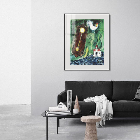 INVIN ART Mental Framed Canvas Giclee Print Art Crow by Marc Chagall Wall Art Living Room Home Office Decorations