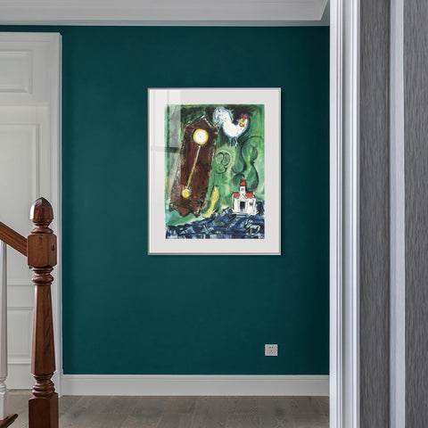 INVIN ART Mental Framed Canvas Giclee Print Art Crow by Marc Chagall Wall Art Living Room Home Office Decorations