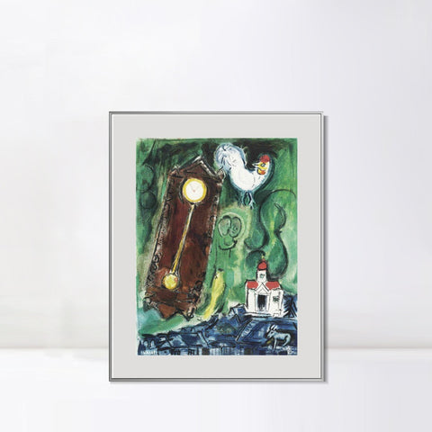 INVIN ART Mental Framed Canvas Giclee Print Art Crow by Marc Chagall Wall Art Living Room Home Office Decorations