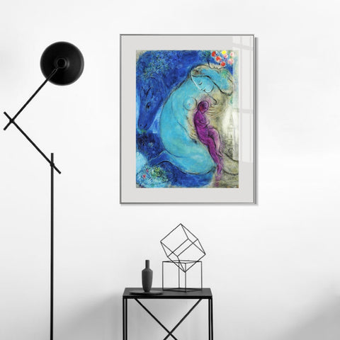 INVIN ART Mental Framed Canvas Giclee Print Art Mother and baby by Marc Chagall Wall Art Living Room Home Office Decorations