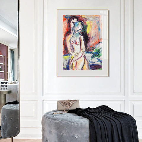 INVIN ART Mental Framed Canvas Giclee Print Art Hug 1 by Marc Chagall Wall Art Living Room Home Office Decorations