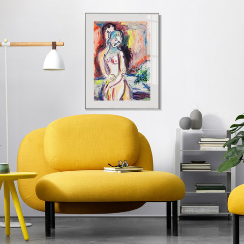 INVIN ART Mental Framed Canvas Giclee Print Art Hug 1 by Marc Chagall Wall Art Living Room Home Office Decorations