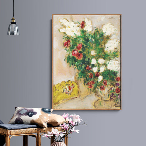 INVIN ART Framed Canvas Giclee Print Art Flower#17 by Marc Chagall Wall Art Living Room Home Office Decorations