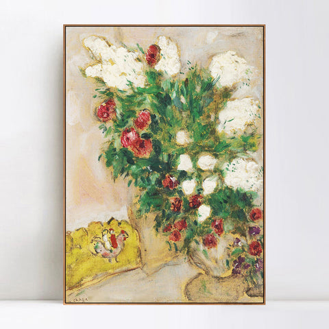 INVIN ART Framed Canvas Giclee Print Art Flower#17 by Marc Chagall Wall Art Living Room Home Office Decorations