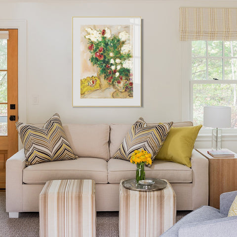 INVIN ART Mental Framed Canvas Giclee Print Art Flower 17 by Marc Chagall Wall Art Living Room Home Office Decorations