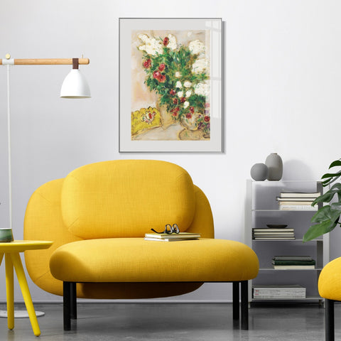 INVIN ART Mental Framed Canvas Giclee Print Art Flower 17 by Marc Chagall Wall Art Living Room Home Office Decorations