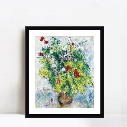 INVIN ART Framed Canvas Giclee Print Art Flower#20 by Marc Chagall Wall Art Living Room Home Office Decorations