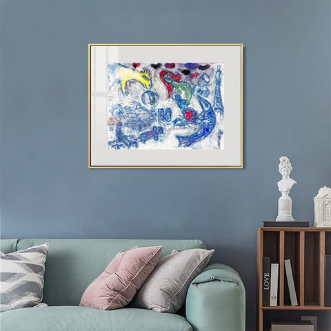 INVIN ART Mental Framed Canvas Giclee Print Art Woman by Marc Chagall Wall Art Living Room Home Office Decorations