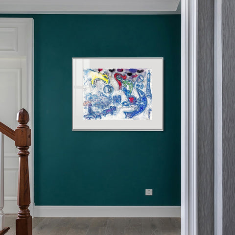 INVIN ART Mental Framed Canvas Giclee Print Art Woman by Marc Chagall Wall Art Living Room Home Office Decorations