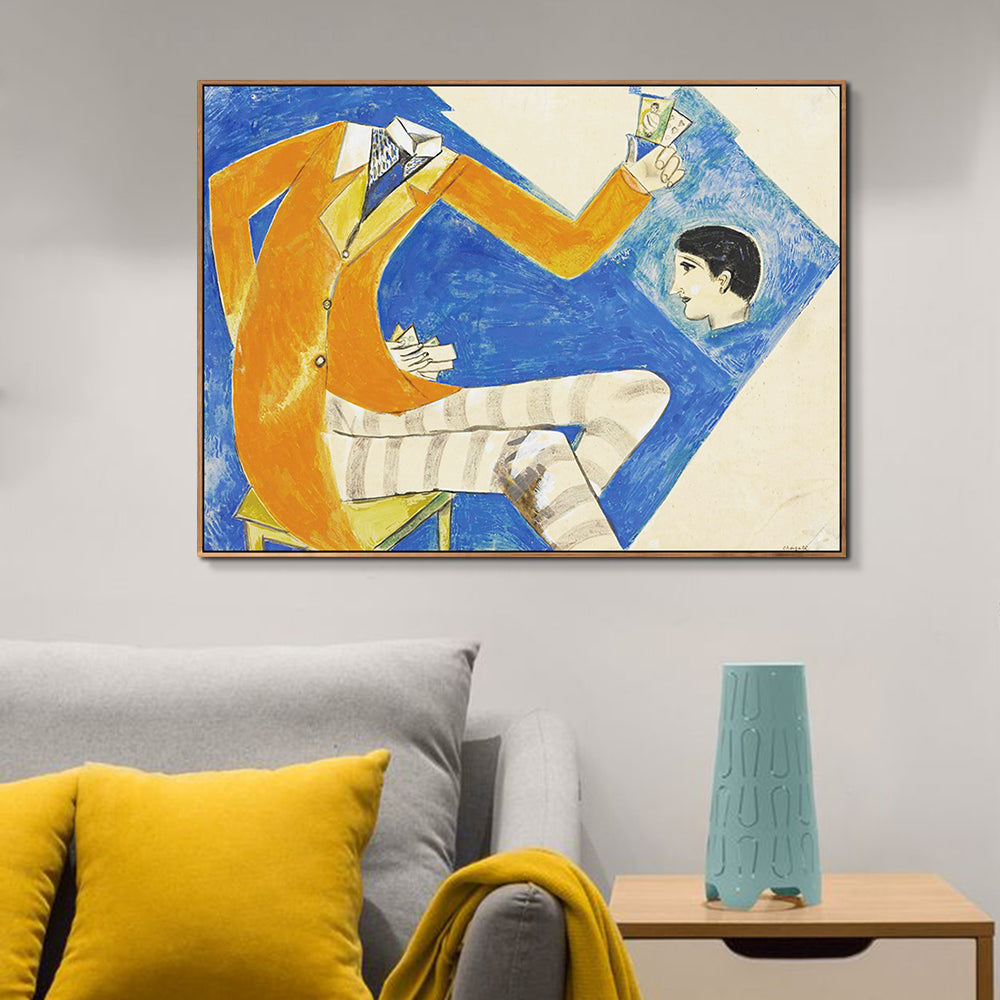 INVIN ART Framed Canvas Giclee Print Art Coat by Marc Chagall Wall Art Living Room Home Office Decorations