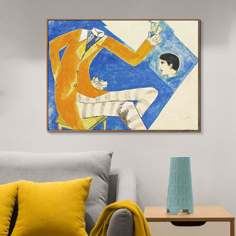 INVIN ART Framed Canvas Giclee Print Art Coat by Marc Chagall Wall Art Living Room Home Office Decorations