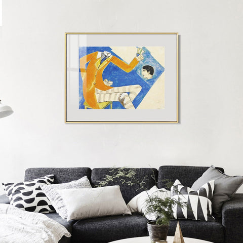 INVIN ART Mental Framed Canvas Giclee Print Art Coat by Marc Chagall Wall Art Living Room Home Office Decorations