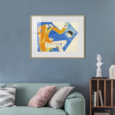 INVIN ART Mental Framed Canvas Giclee Print Art Coat by Marc Chagall Wall Art Living Room Home Office Decorations