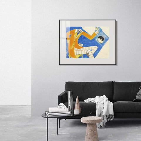 INVIN ART Mental Framed Canvas Giclee Print Art Coat by Marc Chagall Wall Art Living Room Home Office Decorations