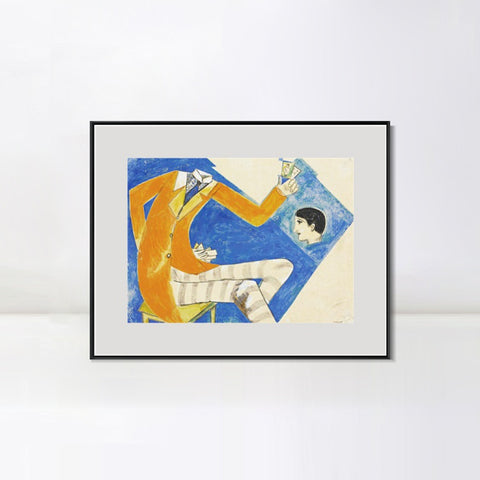 INVIN ART Mental Framed Canvas Giclee Print Art Coat by Marc Chagall Wall Art Living Room Home Office Decorations