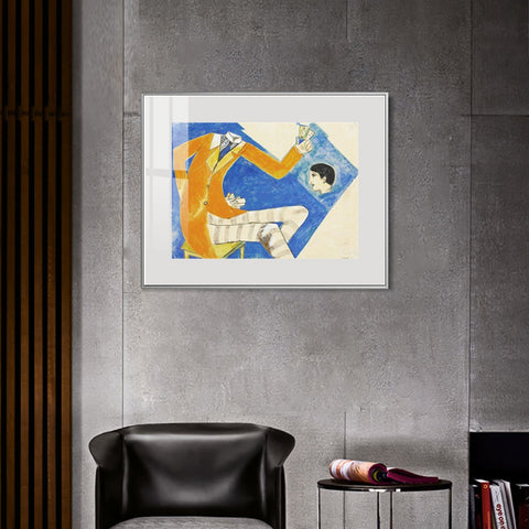 INVIN ART Mental Framed Canvas Giclee Print Art Coat by Marc Chagall Wall Art Living Room Home Office Decorations