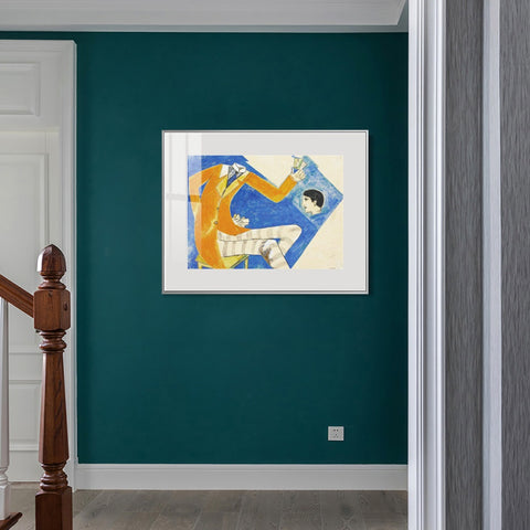 INVIN ART Mental Framed Canvas Giclee Print Art Coat by Marc Chagall Wall Art Living Room Home Office Decorations