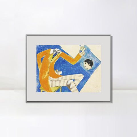 INVIN ART Mental Framed Canvas Giclee Print Art Coat by Marc Chagall Wall Art Living Room Home Office Decorations