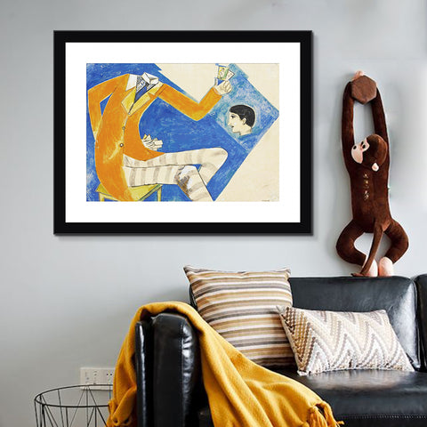 INVIN ART Framed Canvas Giclee Print Art Coat by Marc Chagall Wall Art Living Room Home Office Decorations
