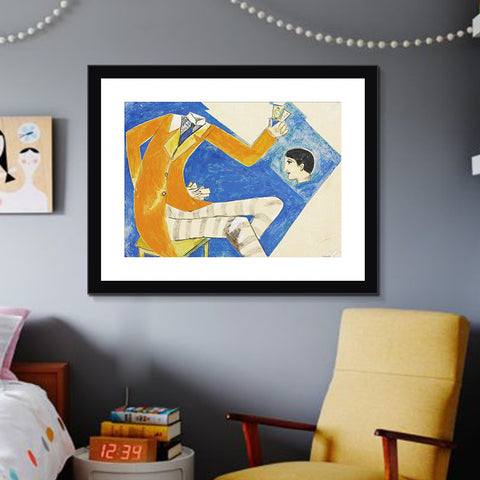 INVIN ART Framed Canvas Giclee Print Art Coat by Marc Chagall Wall Art Living Room Home Office Decorations