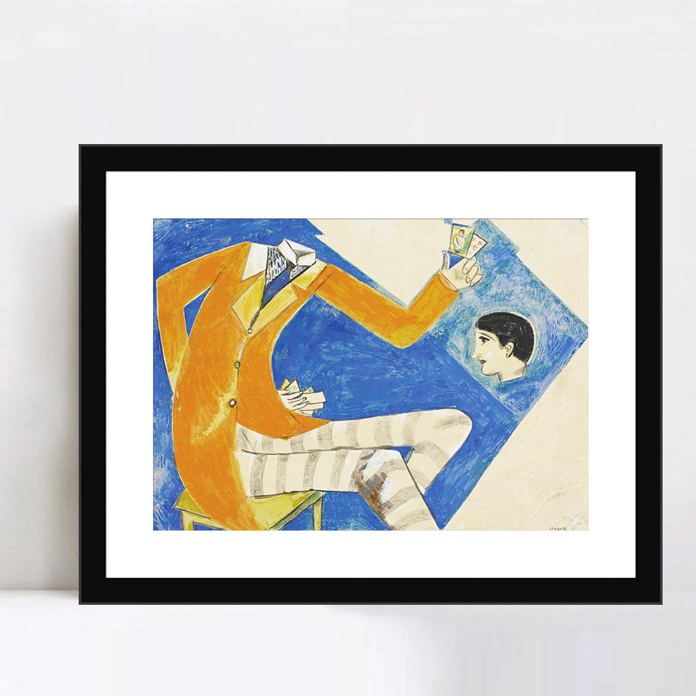 INVIN ART Framed Canvas Giclee Print Art Coat by Marc Chagall Wall Art Living Room Home Office Decorations