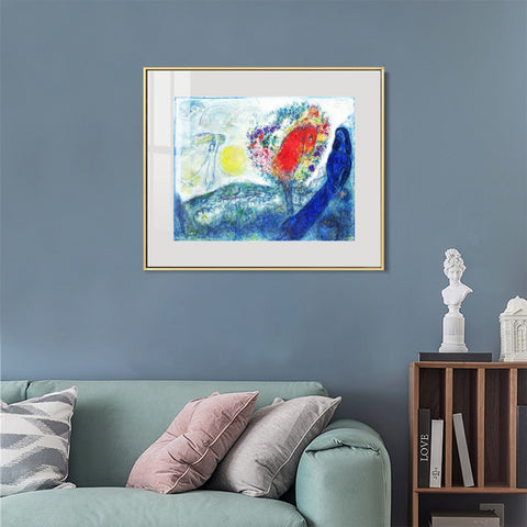 INVIN ART Mental Framed Canvas Giclee Print Art Flower tree by Marc Chagall Wall Art Living Room Home Office Decorations