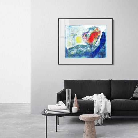 INVIN ART Mental Framed Canvas Giclee Print Art Flower tree by Marc Chagall Wall Art Living Room Home Office Decorations