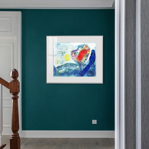 INVIN ART Mental Framed Canvas Giclee Print Art Flower tree by Marc Chagall Wall Art Living Room Home Office Decorations