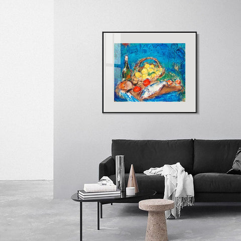 INVIN ART Mental Framed Canvas Giclee Print Art Fruit by Marc Chagall Wall Art Living Room Home Office Decorations