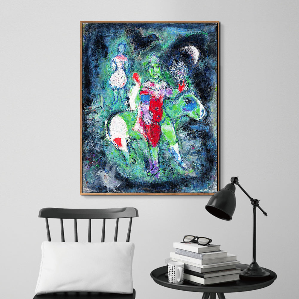 INVIN ART Framed Canvas Giclee Print Art Knight by Marc Chagall Wall Art Living Room Home Office Decorations