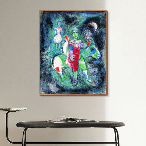 INVIN ART Framed Canvas Giclee Print Art Knight by Marc Chagall Wall Art Living Room Home Office Decorations