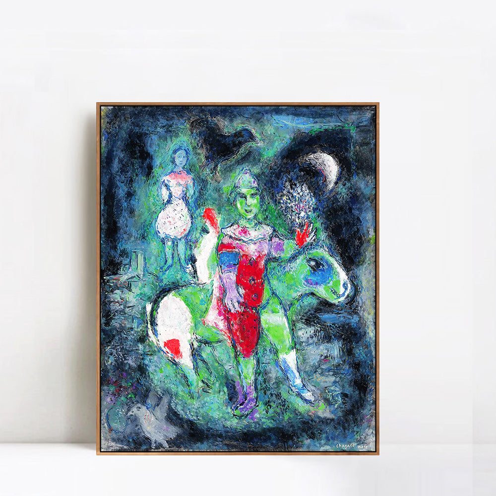 INVIN ART Framed Canvas Giclee Print Art Knight by Marc Chagall Wall Art Living Room Home Office Decorations