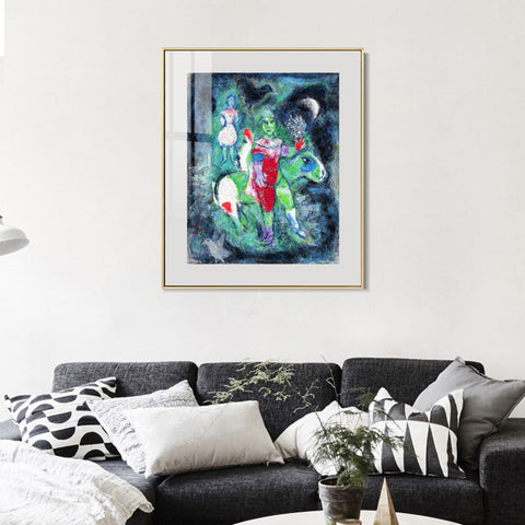 INVIN ART Mental Framed Canvas Giclee Print Art Knight by Marc Chagall Wall Art Living Room Home Office Decorations