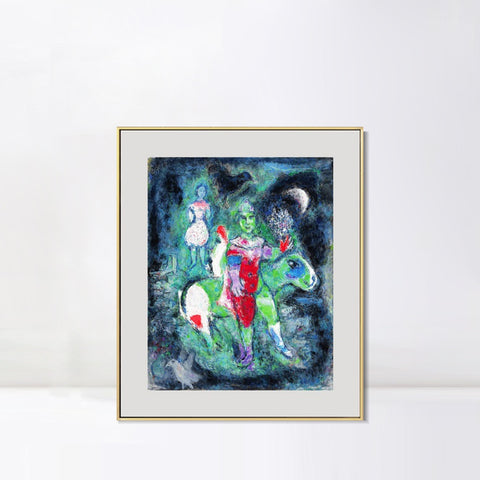 INVIN ART Mental Framed Canvas Giclee Print Art Knight by Marc Chagall Wall Art Living Room Home Office Decorations