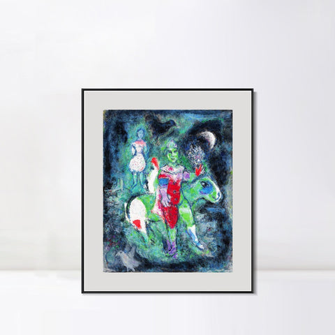 INVIN ART Mental Framed Canvas Giclee Print Art Knight by Marc Chagall Wall Art Living Room Home Office Decorations