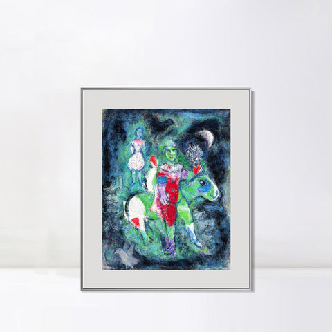 INVIN ART Mental Framed Canvas Giclee Print Art Knight by Marc Chagall Wall Art Living Room Home Office Decorations