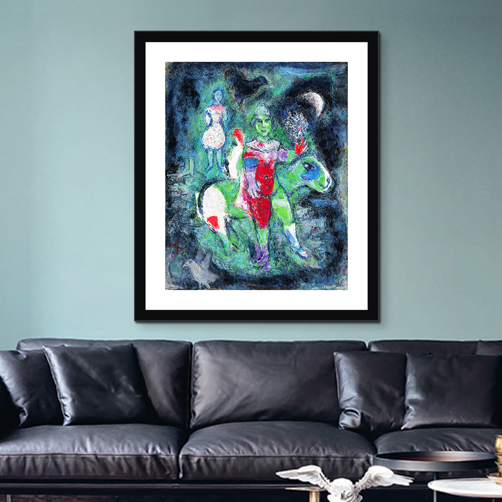 INVIN ART Framed Canvas Giclee Print Art Knight by Marc Chagall Wall Art Living Room Home Office Decorations