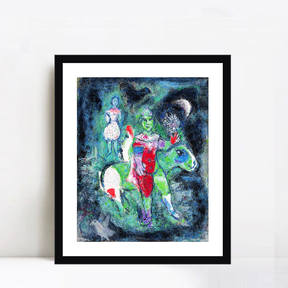 INVIN ART Framed Canvas Giclee Print Art Knight by Marc Chagall Wall Art Living Room Home Office Decorations