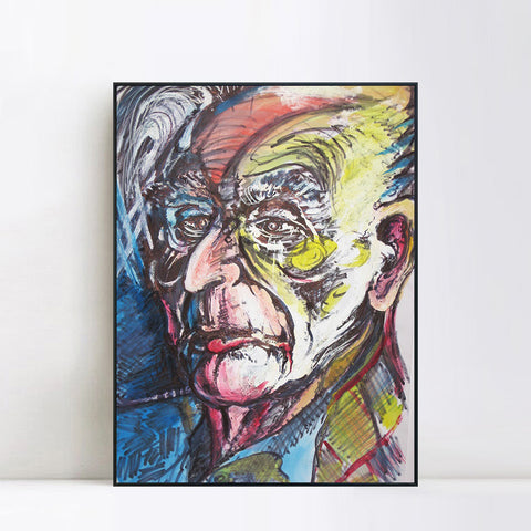 INVIN ART Framed Canvas Giclee Print Art Old Man by Marc Chagall Wall Art Living Room Home Office Decorations