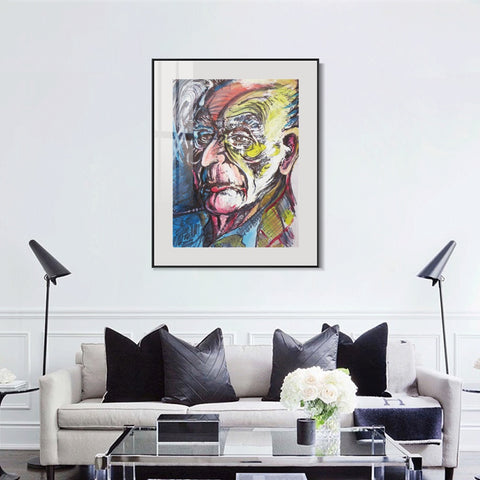 INVIN ART Mental Framed Canvas Giclee Print Art Man in black by Marc Chagall Wall Art Living Room Home Office Decorations