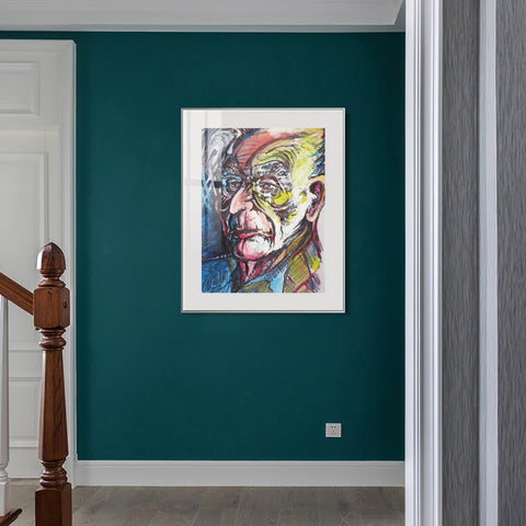 INVIN ART Mental Framed Canvas Giclee Print Art Man in black by Marc Chagall Wall Art Living Room Home Office Decorations