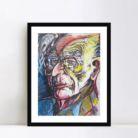 INVIN ART Framed Canvas Giclee Print Art Old Man by Marc Chagall Wall Art Living Room Home Office Decorations