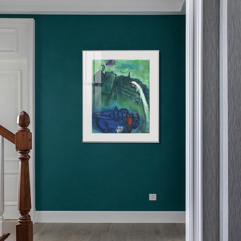 INVIN ART Mental Framed Canvas Giclee Print Art Presence by Marc Chagall Wall Art Living Room Home Office Decorations