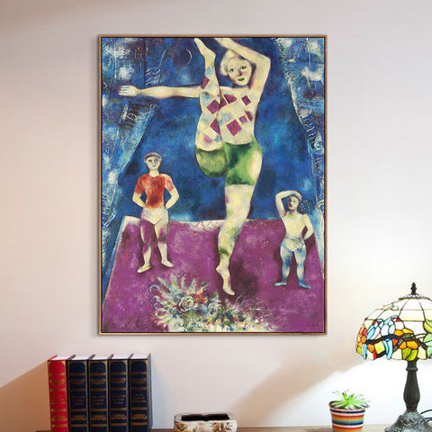 INVIN ART Framed Canvas Giclee Print Art Rhythmic Gymnastics by Marc Chagall Wall Art Living Room Home Office Decorations