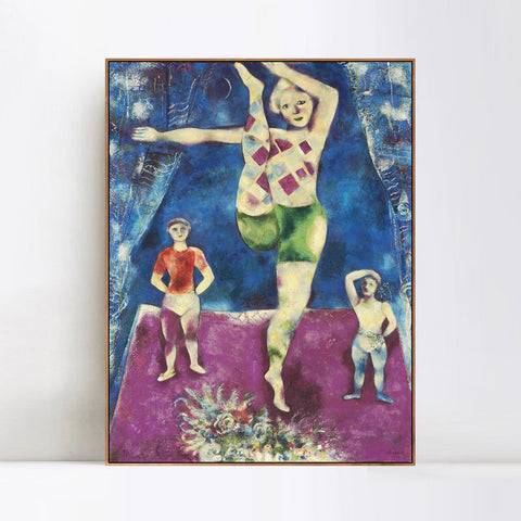 INVIN ART Framed Canvas Giclee Print Art Rhythmic Gymnastics by Marc Chagall Wall Art Living Room Home Office Decorations