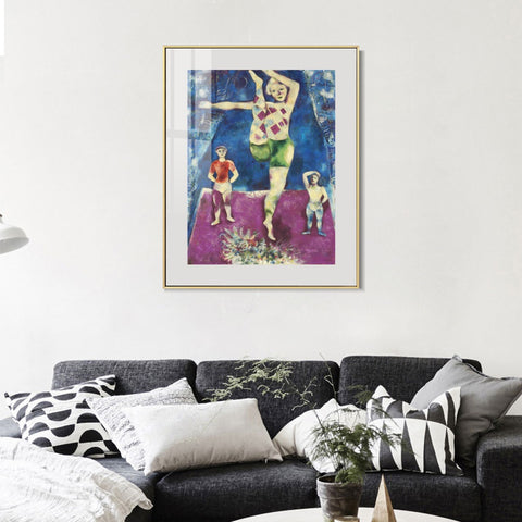 INVIN ART Mental Framed Canvas Giclee Print Art Rhythmic gymnastics by Marc Chagall Wall Art Living Room Home Office Decorations